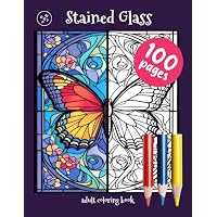 DotMop Stained Glass Adult Coloring Book