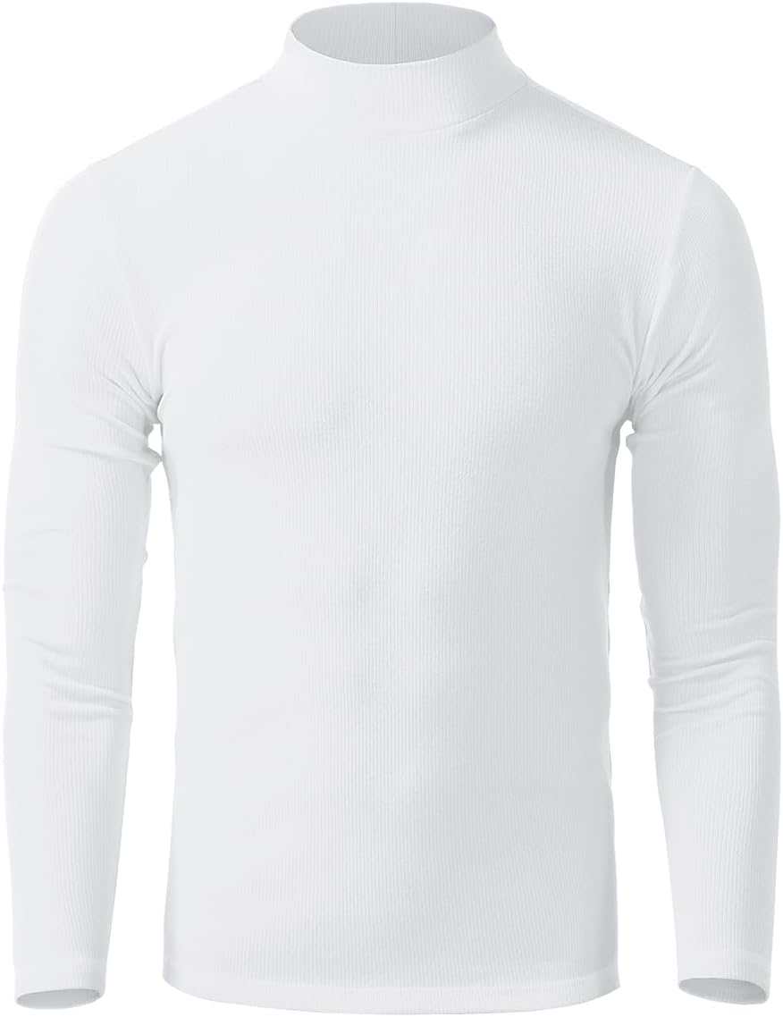 Zengjo Mens Mock Turtleneck Long Sleeve Shirts Thermal Baselayer Top - Image 7