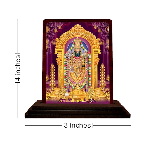 Image of Tirupati Balaji Venkateswara Swamy Murti (Small Size) - Divine Spiritual Idol for New Car, Housewarming & Office Desk - Religious Showpiece for Positive Energy & Wealth