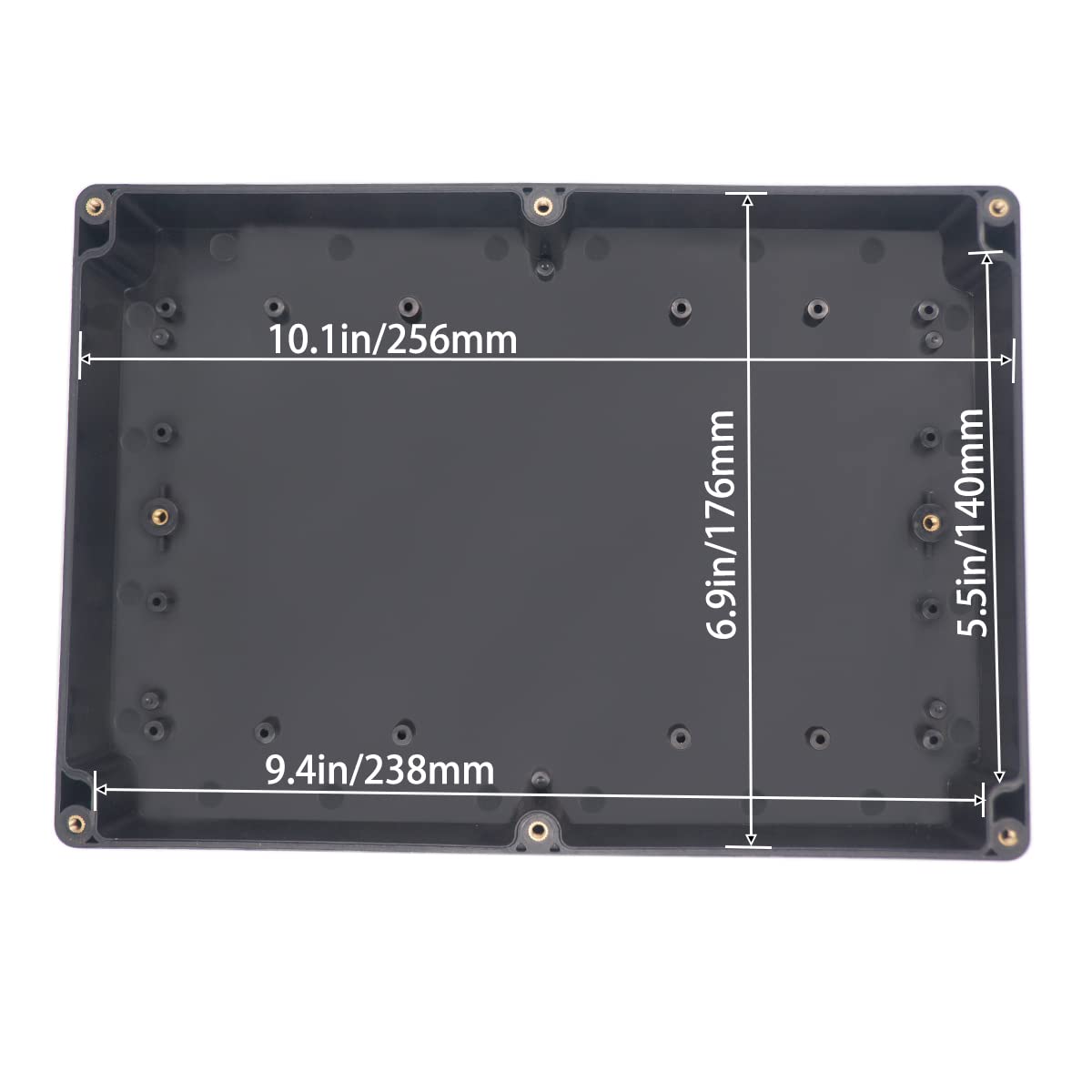 Watertight Junction Box, IP67 Waterproof Project Box Durable ABS Plastic Electronic Enclosure Case for DIY Electrical Project Black 10.35" x 7.17" x 2.36"(263 x 182 x 60 mm)