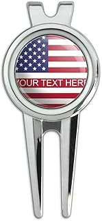 GRAPHICS & MORE American USA Flag Personalized Custom Golf Divot Repair Tool and Ball Marker