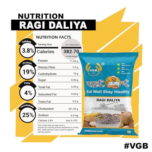 Image of Vasani G Ragi Dalia | Finger Millet Porridge | Nachni Mandua Daliya | Kezhvaragu Kanji |Nagli | Bavto | Madua Cereal Porridge Broken Grain - 1 kg