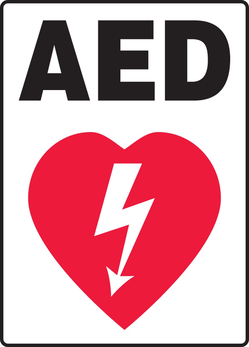 AccuformNMC "AED (Graphic)" Safety Sign, Aluma-Lite™