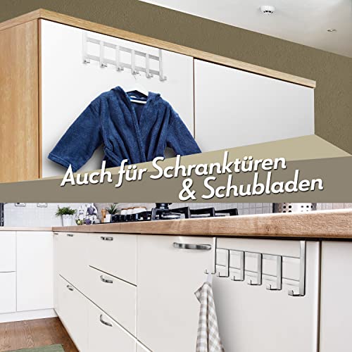 4smile Türgarderobe - Edelstahl Türhakenleiste zum Einhängen universell, platzsparend - Türgarderobe zum Einhängen, Kleiderhaken Tür, solide Türhaken zum Einhängen – Bild 6