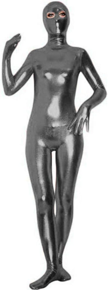 Fetish Queen Plus Size Metallic Masked Open Eye Catsuit Women Second Skin Zentai