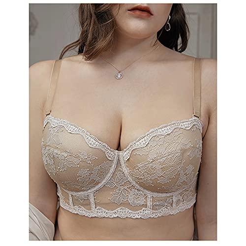 Ensemble lingerie en dentelle haut de gamme WENJUN kaki taille 90F