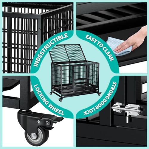 Sftormas HEAVY DUTY DOG CRATE-AAA 48 Inch Heavy Duty Dog Crate,Indestructible Dog Crate,Suitable thumb #2