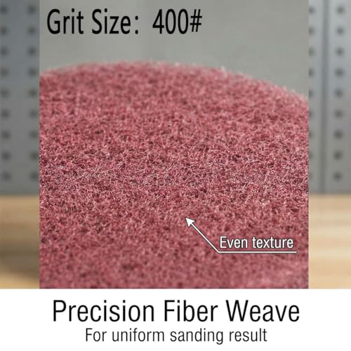 Image of 20 Pcs 4 inch Drill Brush Scrubber Scouring Pads | 400 Grit, Hook & Loop Power Scrubber Scour for Rotary Tools, Random Orbital Sander (Red)