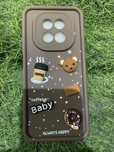 Image of Bintage Case Ball Bear| Donut| Milk Cake| Baby| Coffee Rubber Case Full Body & Camera Protection Back Cover Compatible for Realme C63 5G - Brown