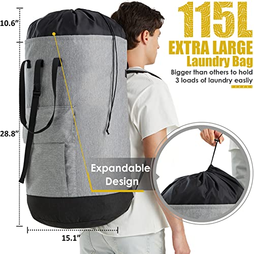 Laundry Bag For College Students, 115L Heavy Duty Laundry Backpack With Shoulder Straps, Large Dirty Clothes Bag For Dorm, Apartment And Laundromat, Laundry Duffle Bag For Travel, Beach, Camping #TOP1