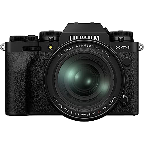 Image of Fujifilm X-T4 26 MP Mirrorless Camera Body with XF16-80mm Lens (X-Trans CMOS4 Sensor, EVF, Face /Eye AF, IBIS, LCD Touchscreen, 4K /60P & FHD /240P Video, Film Simulations, Weather Resistance) - Black