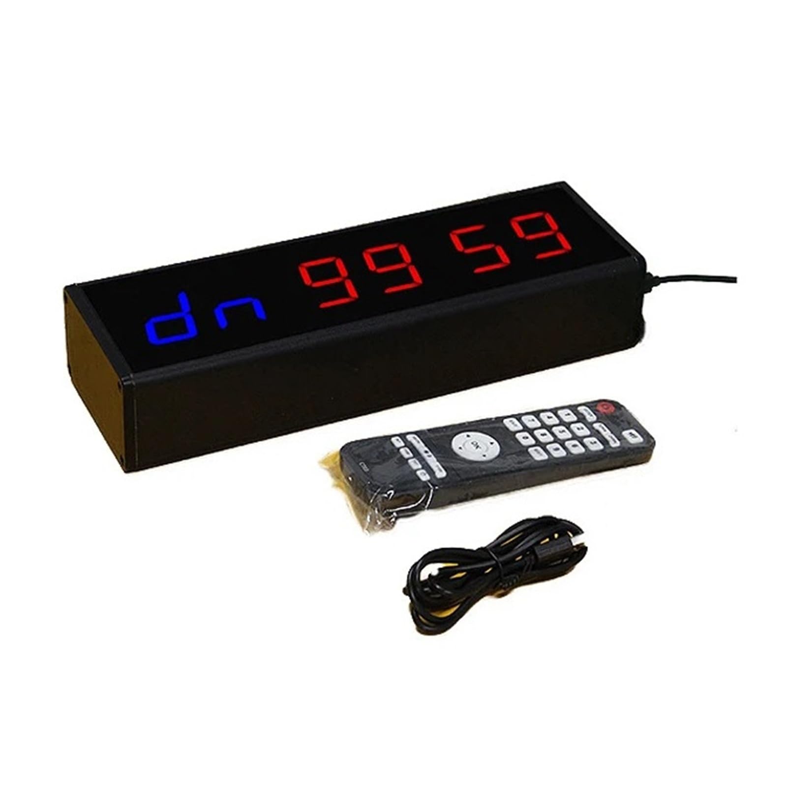 Reloj digital LED multifunción de pared con cuenta regresiva de 6 dígitos y temporizador for entrenamiento de intervalos Uso en múltiples escenarios(Blue)