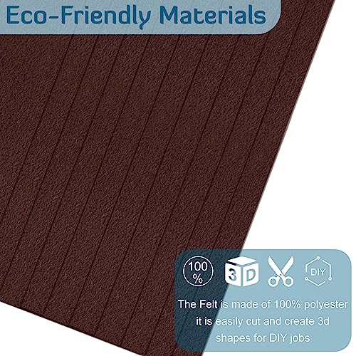 Image of Lakeer A4 Felt Sheets 29.7cm X 21cm Set 10 Dark Brown Colour 1mm Thickness for Kids School DIY Crafts Patchwork Embroidery Project.