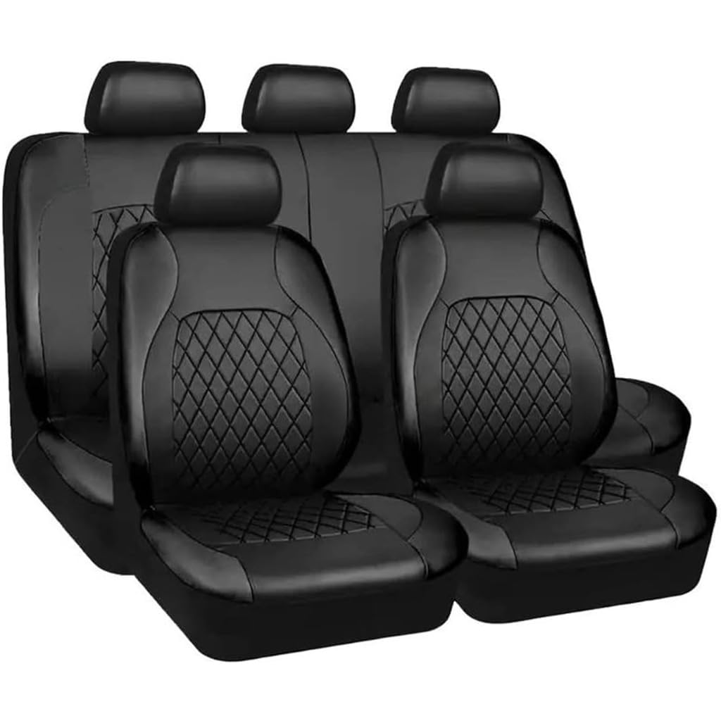 Songlulu Black Car Seat Covers Full Set For Toyota Aqua 2011-2020,Full Surround Leather Front Rear Seat Protector,Waterproof Seat Cushion Covers Accessories,A
