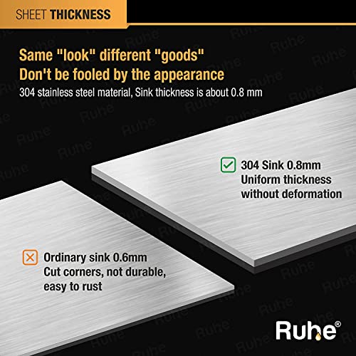 Ruhe-Drainboard-37-x-18-x-8-inches-Kitchen-Sink-304-Grade-Stainless-Steel-Oval-Single-Bowl-with-Drainboard-Kitchen-Sink-Glossy-Finish-Including-Sink-Coupling-and-Waste-Pipe Ruhe® Drainboard 37 x 18 x 8 inches Kitchen Sink | 304-Grade Stainless Steel Oval Single Bowl with Drainboard Kitchen Sink | Glossy Finish | Including Sink Coupling and Waste Pipe