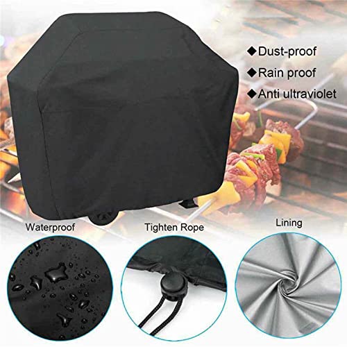 Funda Impermeable para Barbacoa, Color Negro, para Exteriores, Resistente, Redonda, Rectangular, Accesorio para Barbacoa, 71 x 71 x 56 cm