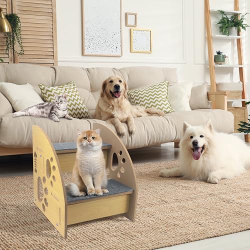 CheurYae Hundetreppe,rutschfeste Hunderampe für Sofa,Hundetreppe + Katzentreppe für Junge und alte Katzen,30 cm hoch für Sofa, Couch,Bett
