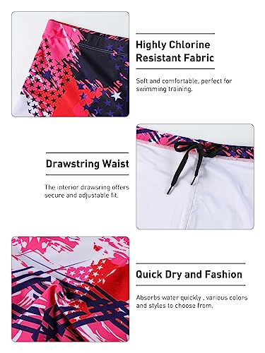 Image of Men's Square Leg Swimming Jammer Shorts UPF50+,Men Swimsuit Swim Jammers Fabric Shape Retention