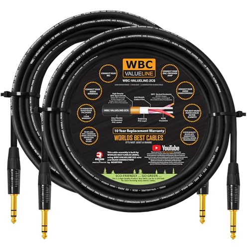 Câbles blindés WBC-VALUELINE-2CS 22 AWG à faible capacité avec fiches dorées Neutrik