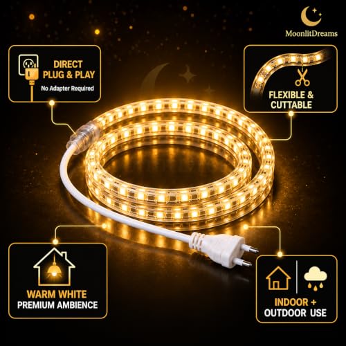 Buy kavyashine 1200LED Rope Light 10 Meter for Decoration | Waterproof SMD LED Strip Light for Ceiling, Home Décor, Diwali, Festivals, Indoor & Outdoor Use Online at Low Prices in India - Amazon.in - Image 6
