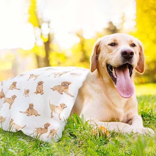 Image of LifeTree Baby Swaddle Blankets Dog Pattern, Muslin Blankets Boys Girls Swaddling Wrap Receiving Blanket for Newborn, 70% Viscose from Bamboo and 30% Cotton, Large 47 inch x 47 inch, Labrador