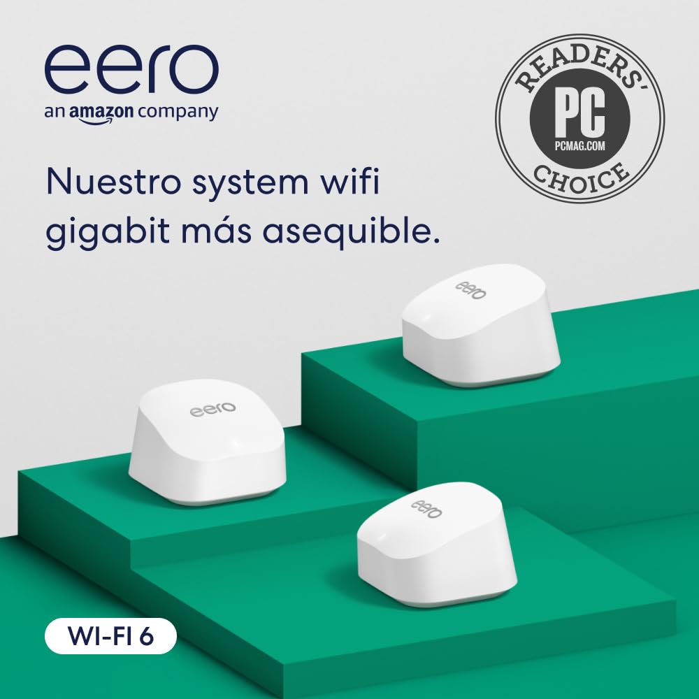 Amazon eero 6+ Mesh WiFi Router | With 1Gb/s Ethernet, 140m² Coverage & Capacity to Connect 75+ Devices | 1 Unit, 2022 Model — view 8