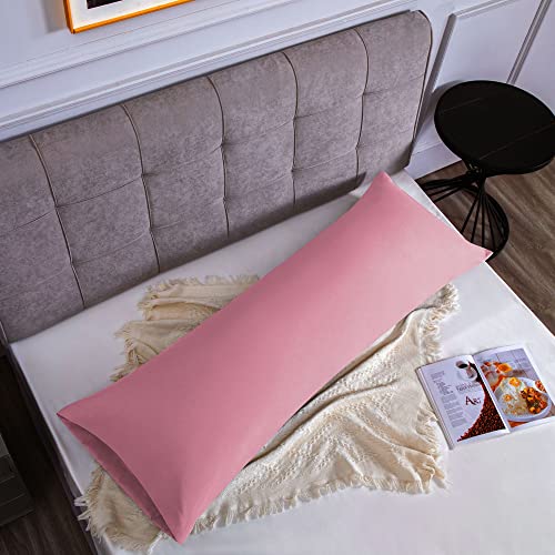 Taie d'oreiller Microfibre Rose foncé 50 x 150 cm, Housse de Coussin avec la Fermeture à Enveloppe