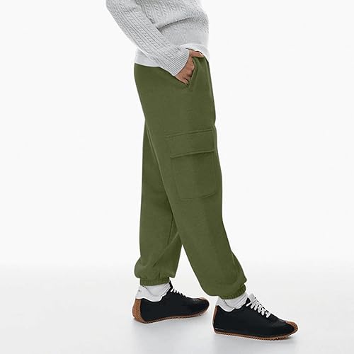 Miniatura 4 de Pantalones deportivos para mujer con bolsillos de cintura alta para gimnasio ajuste atlético pantalones holgados para descansar