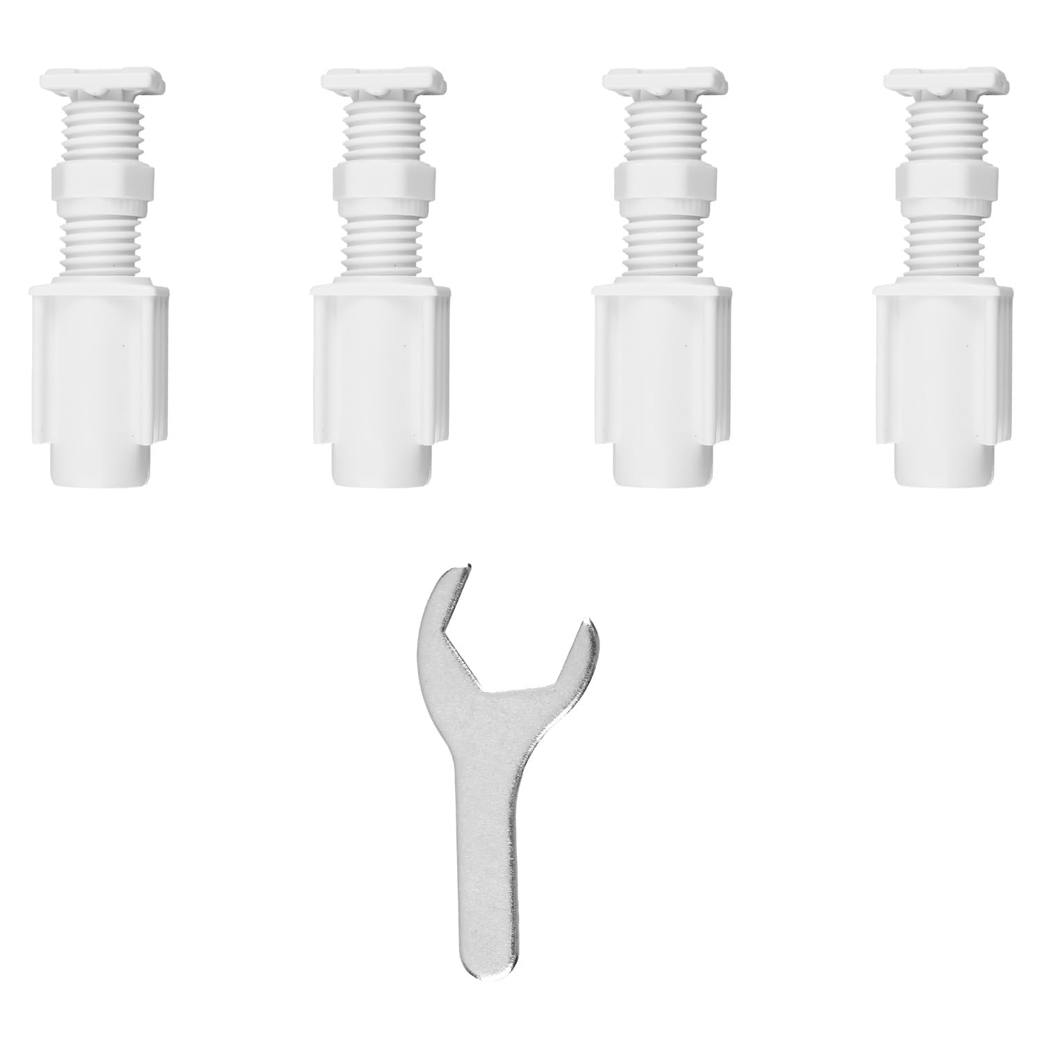Wellrun 4 Pack No Drill Venetian Blinds for Windows,White Twist-Lock Brackets with Wrench,No Screw Easy Install Blind Holders for Dorms,Offices,Apartments