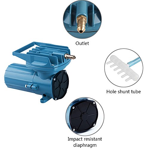 HEALiNK DC 12V 80LPM/Min Aquarium Air Pumps Aquaculture Fish Poods Pressure Compressor Aerator
