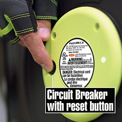 Flexzilla FZ8140503 Retractable Extension, 14/3 Awg Sjtow, 50', Grounded Triple Tap Outlet Electric Cord Reel thumb #7