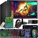 Dell Gaming OptiPlex Desktop RGB Computer PC, Intel Core i7, GeForce GT 1030 2GB GDDR5, 16GB RAM, 512GB SSD, 24 Inch HDMI Monitor, Keyboard Mouse and Headset, WiFi, W11 Pro (Renewed)