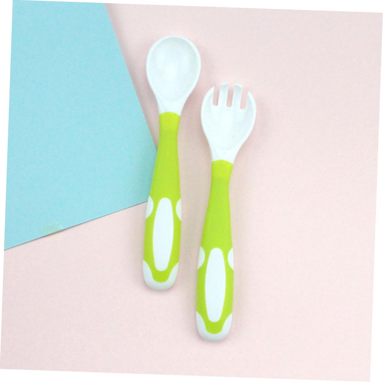 VANZACK 3 Sets Tableware for Self Feeding Material in Pink Green Blue Design for Boy Girl for Teething and Learning