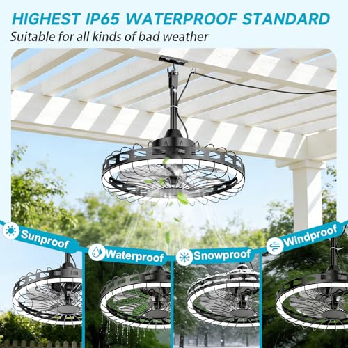 Outdoor Ceiling Fan with Light DROPS TO - image 6