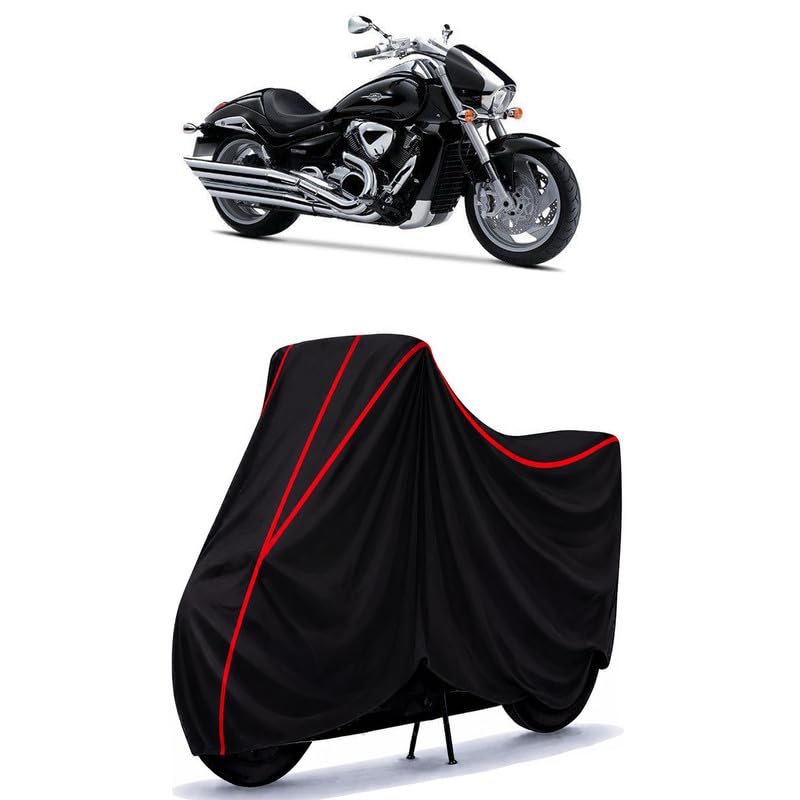 Image of Suzuki Intruder M1800 Water Resistant Bike Cover for All Motorcycles & Rain | Heavy Duty Taffeta Fabric | UV Protection, Dustproof, Scratchproof | All Weather Two Wheeler Cover with Elastic Bottom