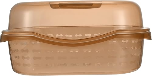 Miniatura 7 de YARDWE Estante para tapa de cocina, colador con tapa, estante de secado de botellas, cesta de almacenamiento para frutas, verduras, color caqui,