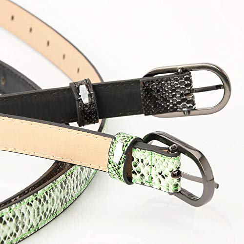 Women Fashion Snakeskin Print PU Leather Dress & Jeans Waist Belt for Girls and Ladies Black Color Pin Buckle3