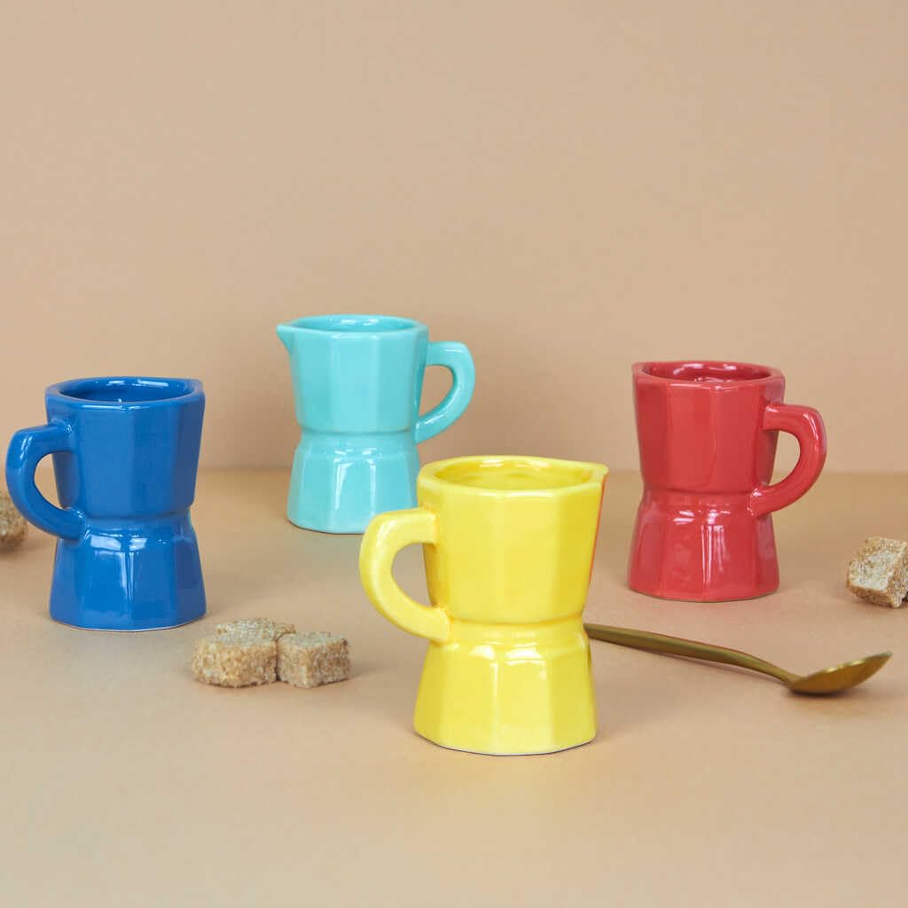 Balvi Set Tazas Espresso Moka Color Multicolor Set de Tazas tamaño Espresso con un Colorido diseño a