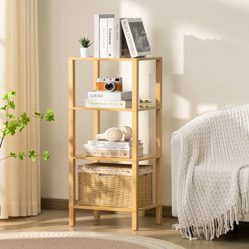 Honey-Can-Do Scaffale Portatutto 3 Ripiani Per Bagno, Cestini, Naturale, Dimensioni 23x25x86 Cm, Capacità 4,5 Kg - 2