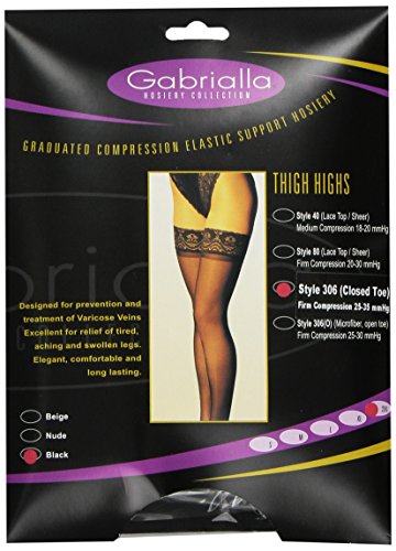 Image of GABRIALLA Graduated Microfiber Compression Thigh High Stockings (25-35 mmHg) H-306 2 Pack