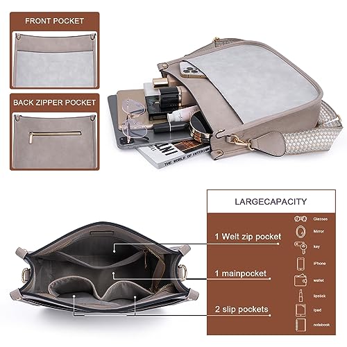 Image of Crossbody Bag Women Vegan Leather Hobo Handbag Trendy Crossbody Shoulder Bag Purses For Women with 2 Adjustable Strap