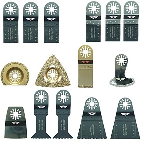 15 x TopsTools UNKA15 OMT Mix Blades for Bosch Fein MultiMaster (Non-StarLock) Makita Milwaukee Genesis Chicago Craftsmen Nextec Rockwell Ryobi Hitachi Multi Tool Accessories Cover