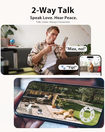 Belcore Pet Camera Robot, Wireless 1080P Movable Pet Camera Battery-Powered with Phone App emote Control for Cats Dogs, Indoor Cam, 2-Way Talk, Night Vision, Motion Detection - Image 4