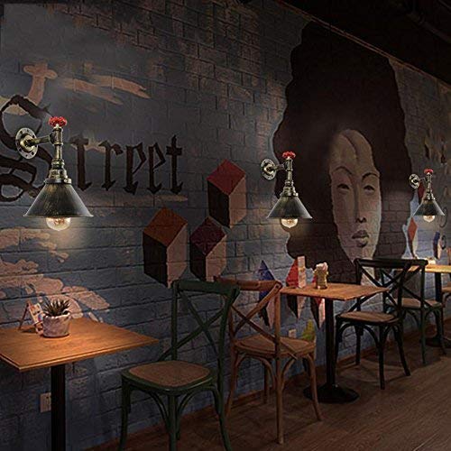 Lámpara de Pared de Tubo de Agua Industrial Retro Loft nostálgico Bombilla de Edison Aplique de Pared lámpara de Hierro lámpara de decoración de Pared de café