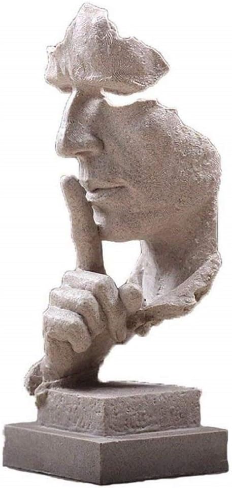 SMRTHMRT Creative Abstract Decor The Thinker Statue Face & Hand Statues and Sculptures Office Desk Decor Keep Silence Figurine