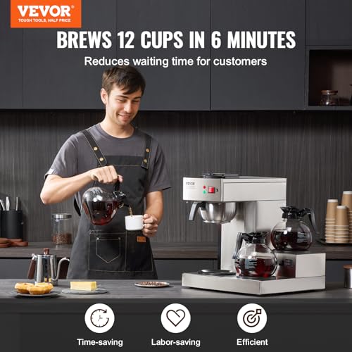 VEVOR 12-Cup 3-Caraffe Brewer