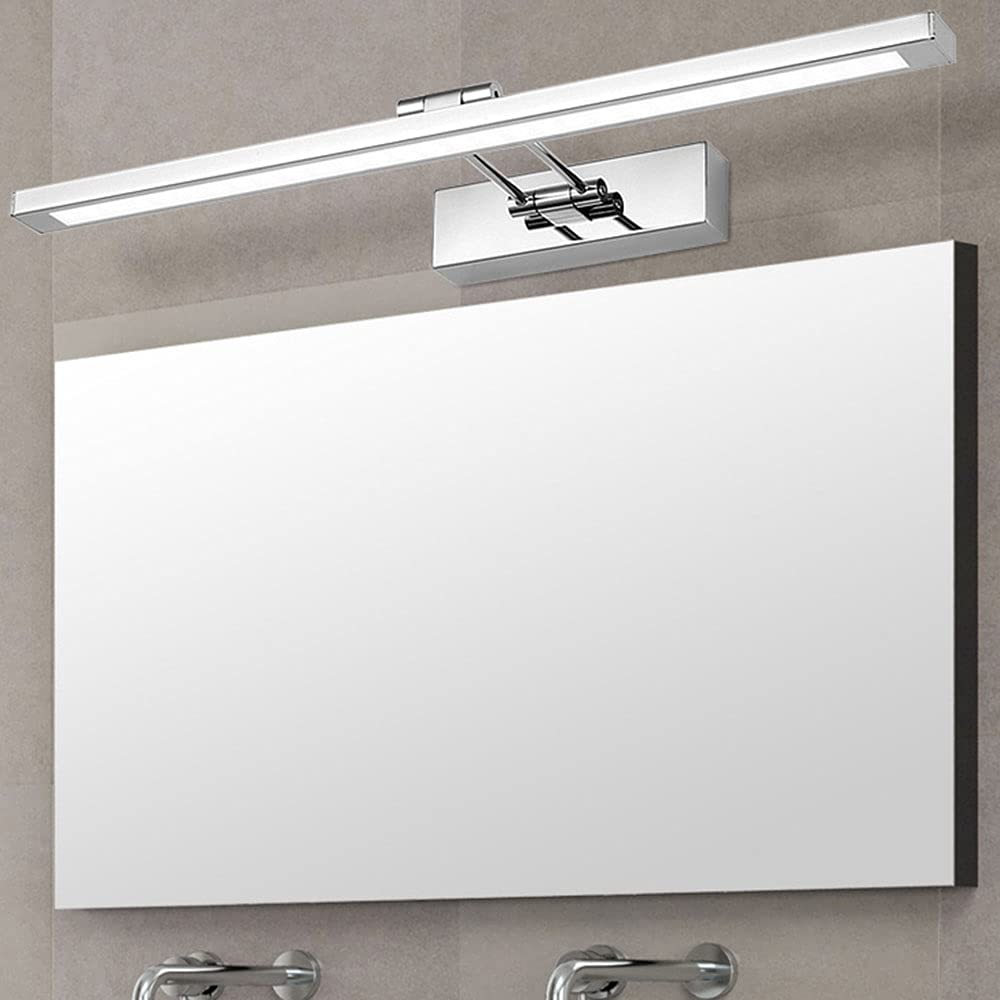 180° Einstellung Spiegellampe LED Silber Spiegelleuchte Wandleuchte Badezimmer Wasserdicht Toilette Badezimmer Spiegellicht IP44 Rostfreier Stahl Spiegel Frontlicht L80CM 16W,80cm warm light