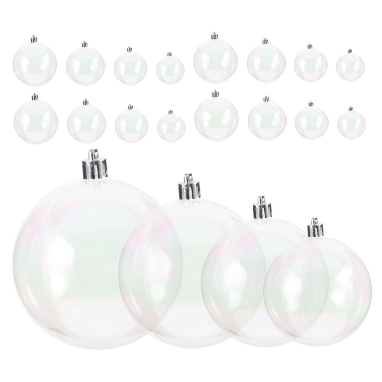 Beaupretty 40piezas Bolas Decorativas De Arcoíris para Navidad Adornos Transparentes De Bolas