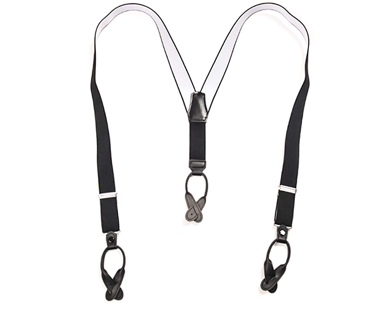 Y-Back Style Suspender Leather Button End for Men (Wedding/Business) : Made in Japan