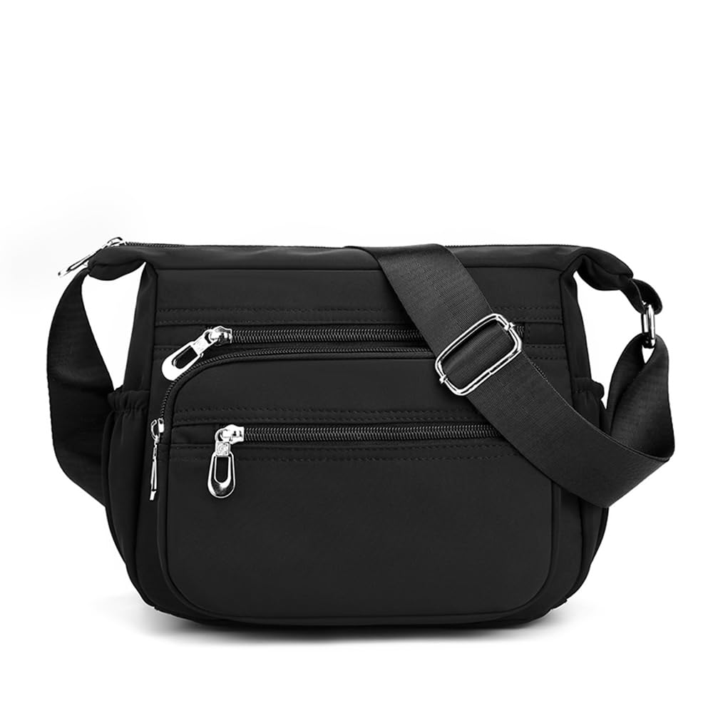 Crossbody Bag for Women Ladies Multi Pockets Shoulder Bag Handbag Lightweight Nylon Casual Messenger Bag Travel Purse